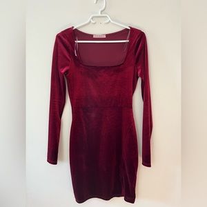 Blue Blush red velvet dress